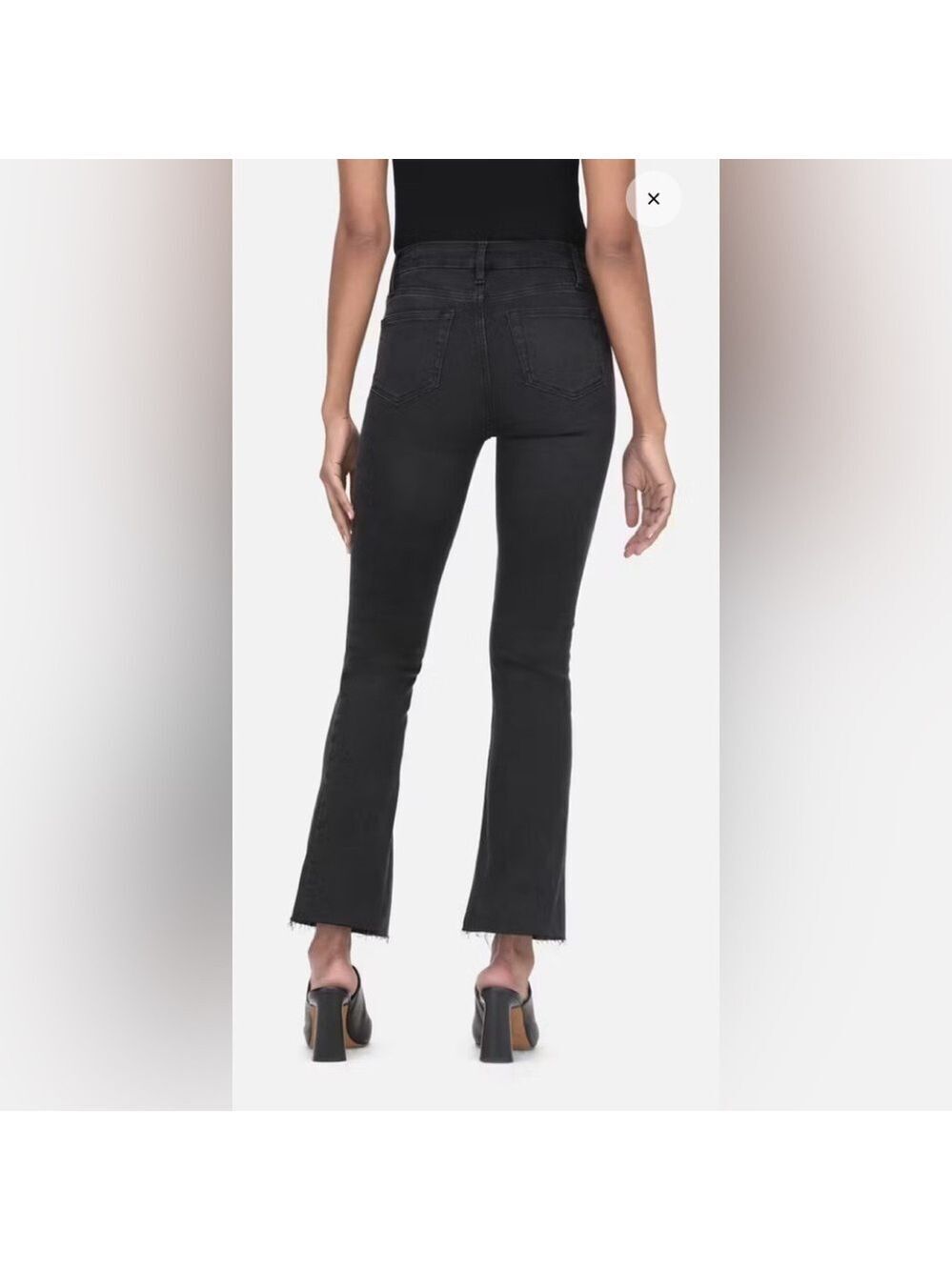 FRAME Le Crop Mini Boot Stretch Jean in Kerry Black SZ 30 - Picture 6 of 11